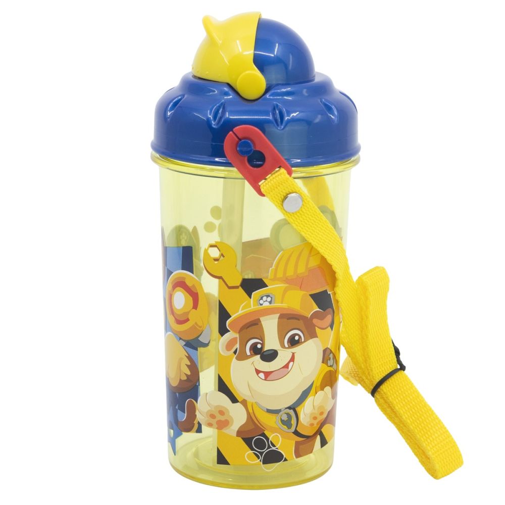 Пластмасова бутилка със сламка, Paw Patrol, 465 мл