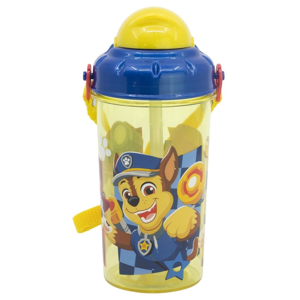 Пластмасова бутилка със сламка, Paw Patrol, 465 мл