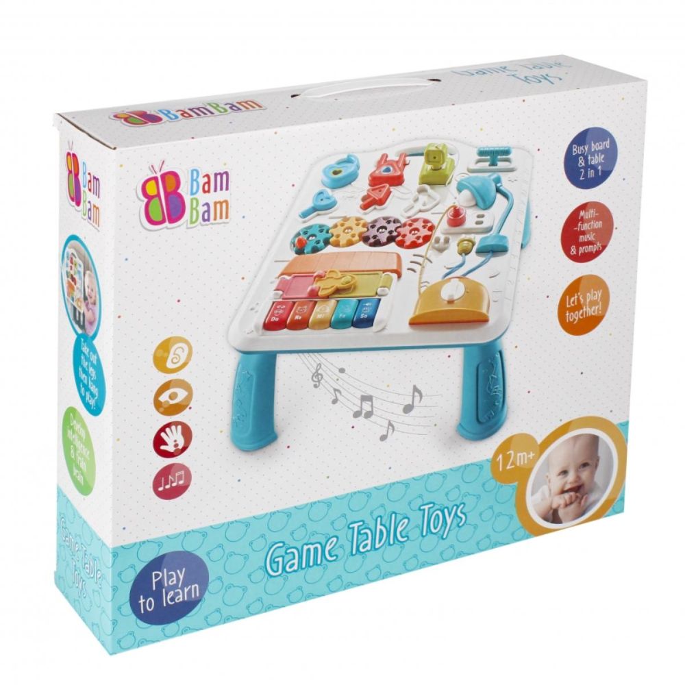Бебешка играчка, BamBam, Музикална масичка със занимания, 2 в 1