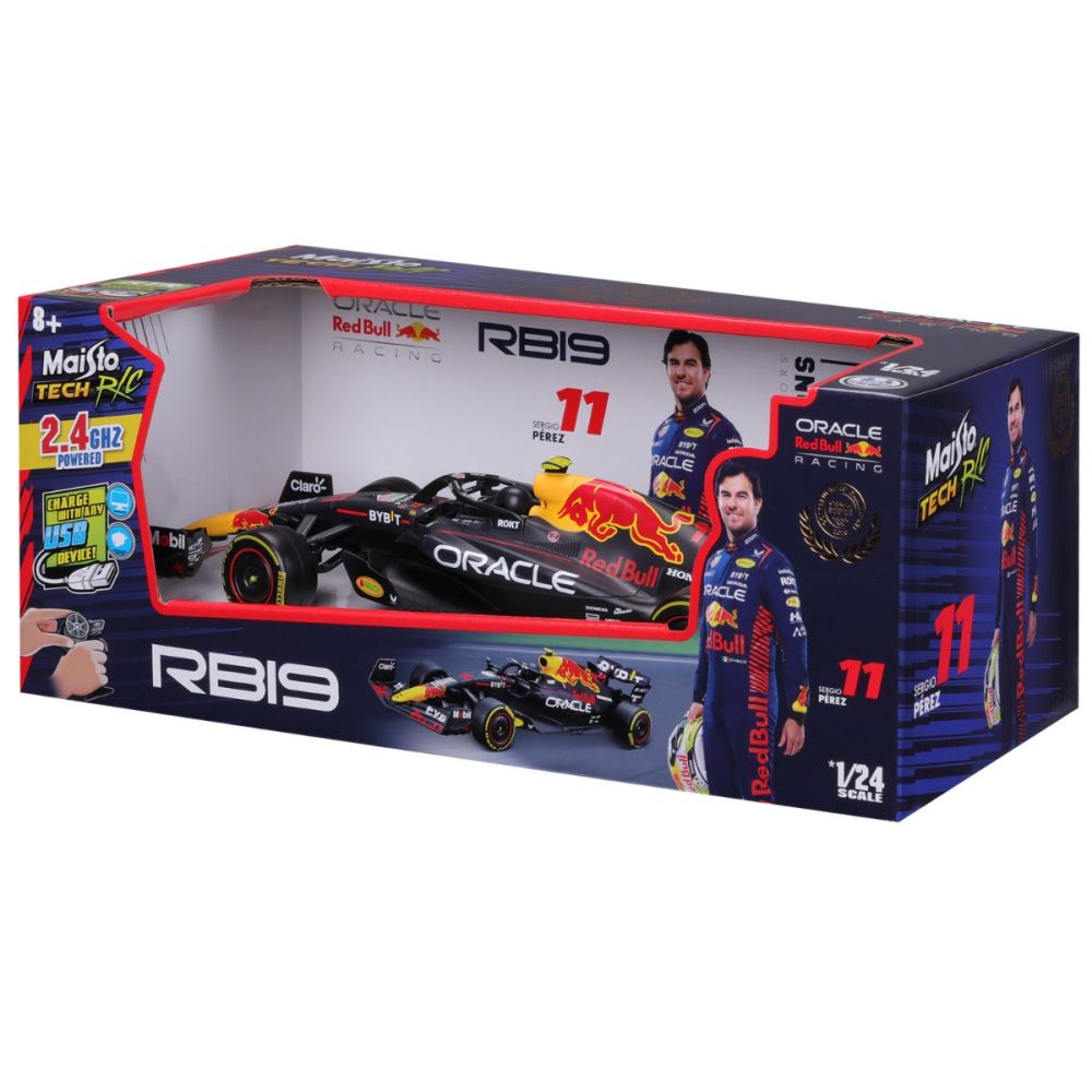 Състезателна кола с дистанционно, Maisto Tech, F-1 Ferrari RB19, Sergio Perez, 1:24