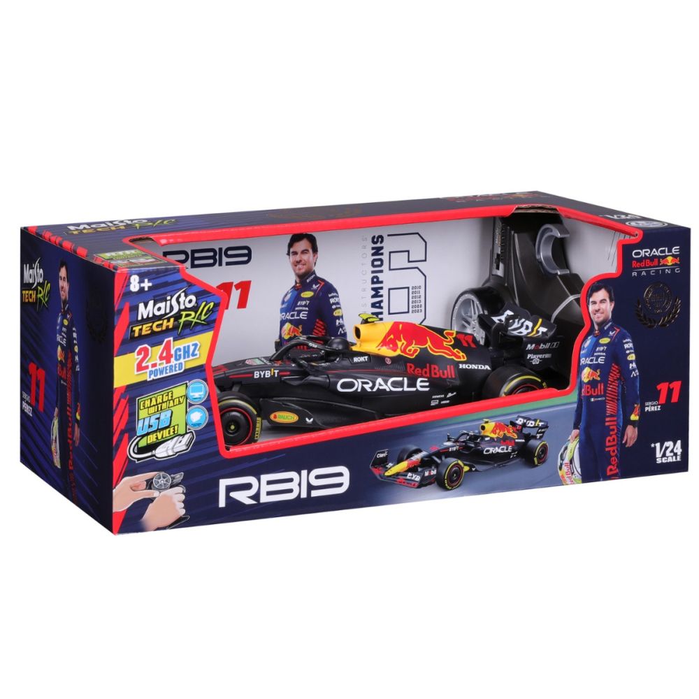 Състезателна кола с дистанционно, Maisto Tech, F-1 Ferrari RB19, Sergio Perez, 1:24