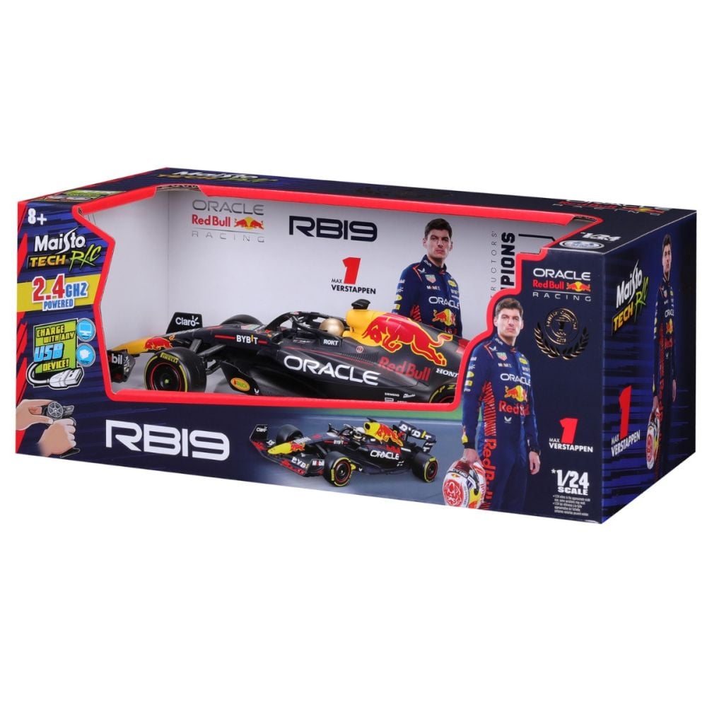 Състезателна кола с дистанционно, Maisto Tech, F-1 Ferrari RB19, Max Verstappen, 1:24
