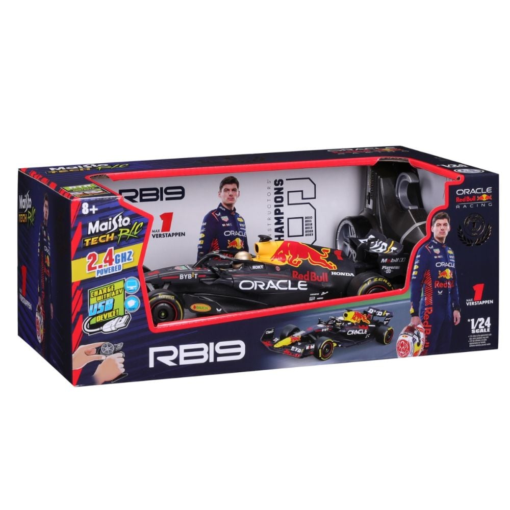 Състезателна кола с дистанционно, Maisto Tech, F-1 Ferrari RB19, Max Verstappen, 1:24