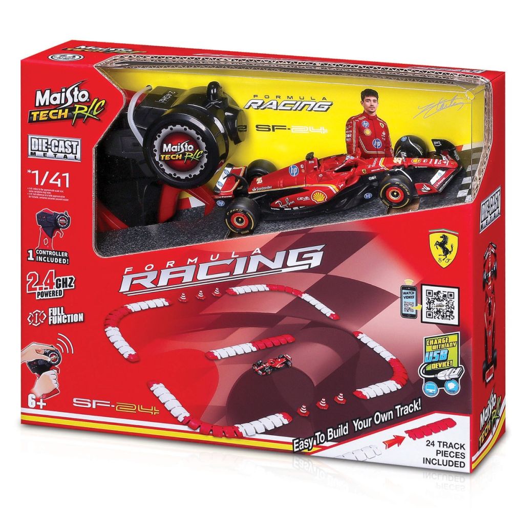 Комплект за игра кола за състезания с дистанционно , Maisto Tech, Formula Racing SF24, 1:41