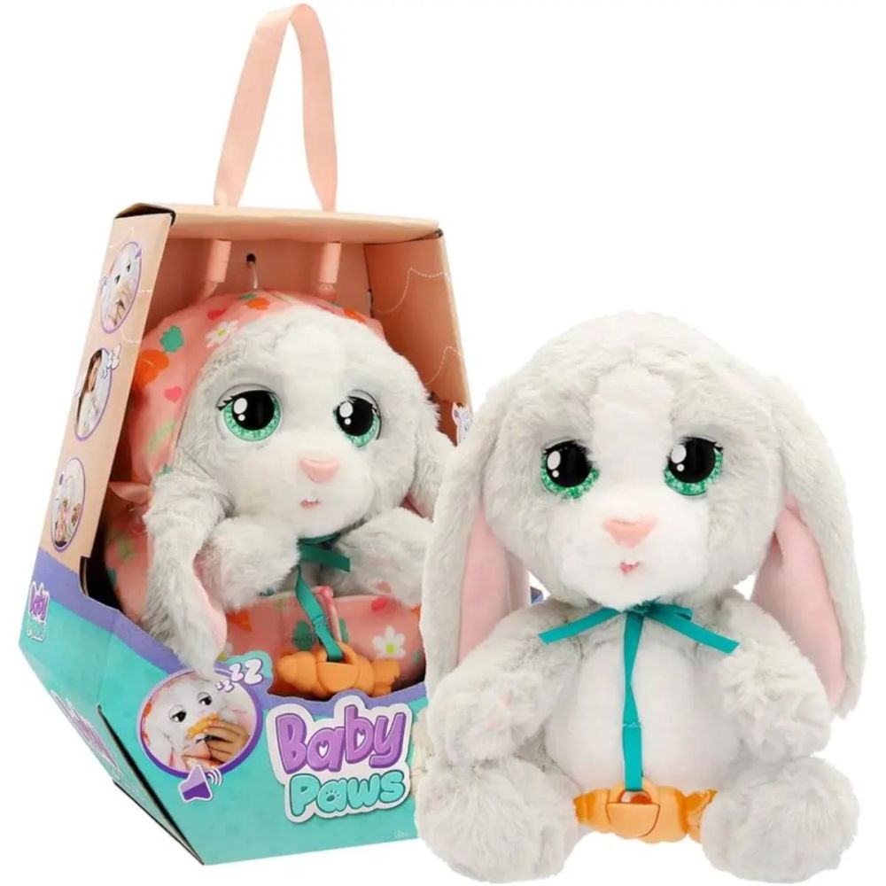 Интерактивна плюшена играчка, Baby Paws, Зайче, 24см