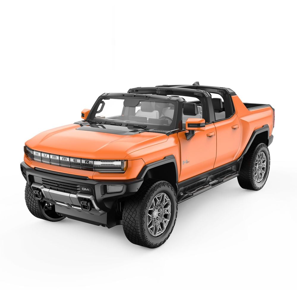 Количка с дистанционно, Rastar, Hummer EV, 1:16, Оранжева