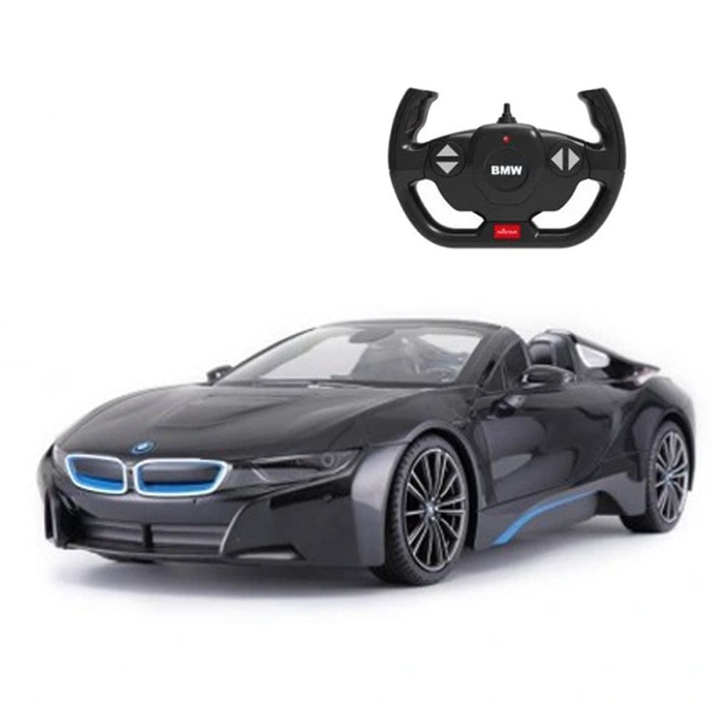 Количка с дистанционно управление, Rastar, BMW I8 Roadster, 1:12, Черна