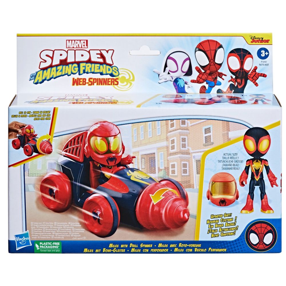Комплект фигурка с количка, Spidey, Miles и Drill Spinner, F72535