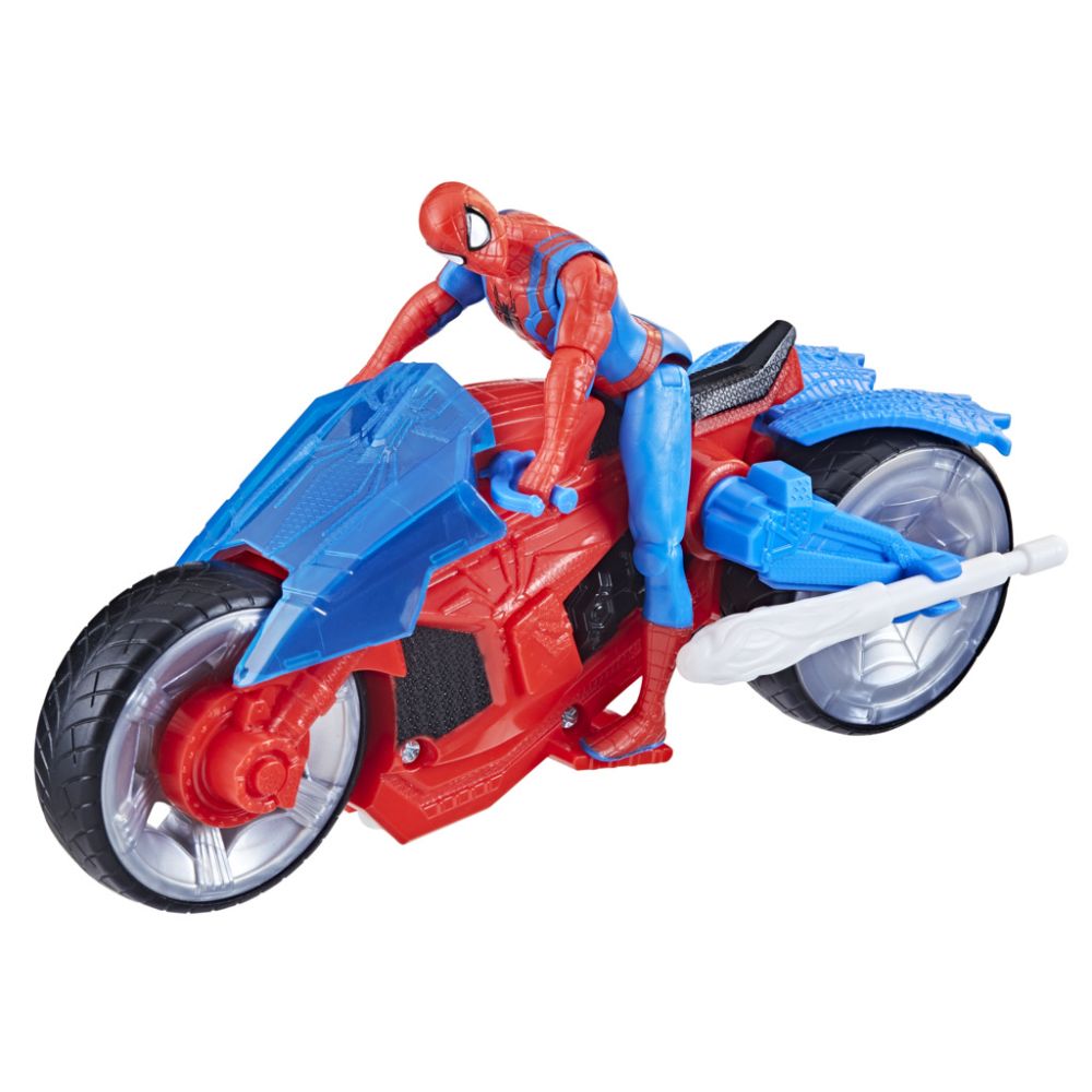 Комплект фигурка с мотоциклет, Spiderman, Web Blast Cycle, 10 см, F6899