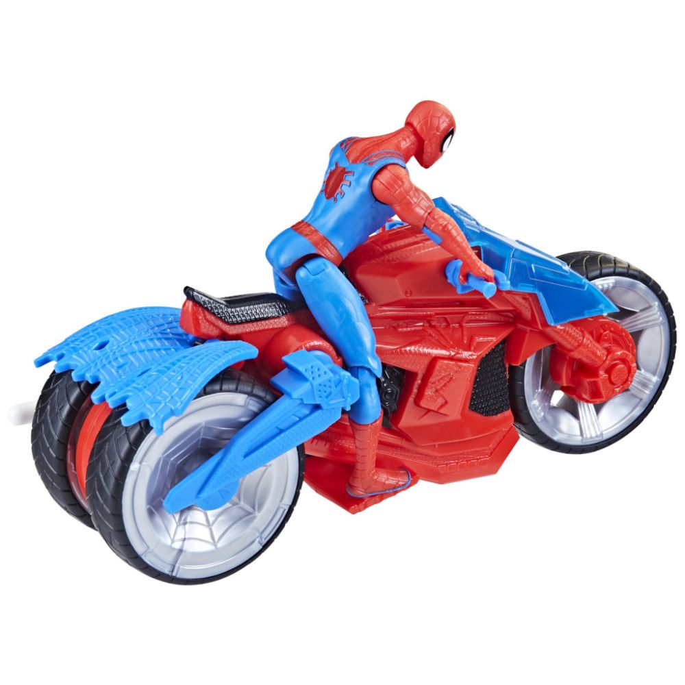 Комплект фигурка с мотоциклет, Spiderman, Web Blast Cycle, 10 см, F6899