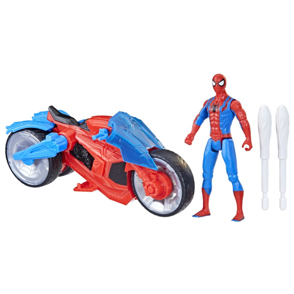 Комплект фигурка с мотоциклет, Spiderman, Web Blast Cycle, 10 см, F6899
