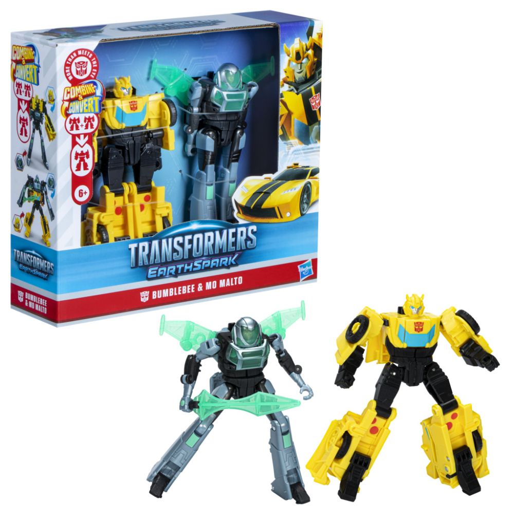 Комплект от 2 фигурки Transformers, Earthspark, Bumblee Bee и Mo Malto, F8439
