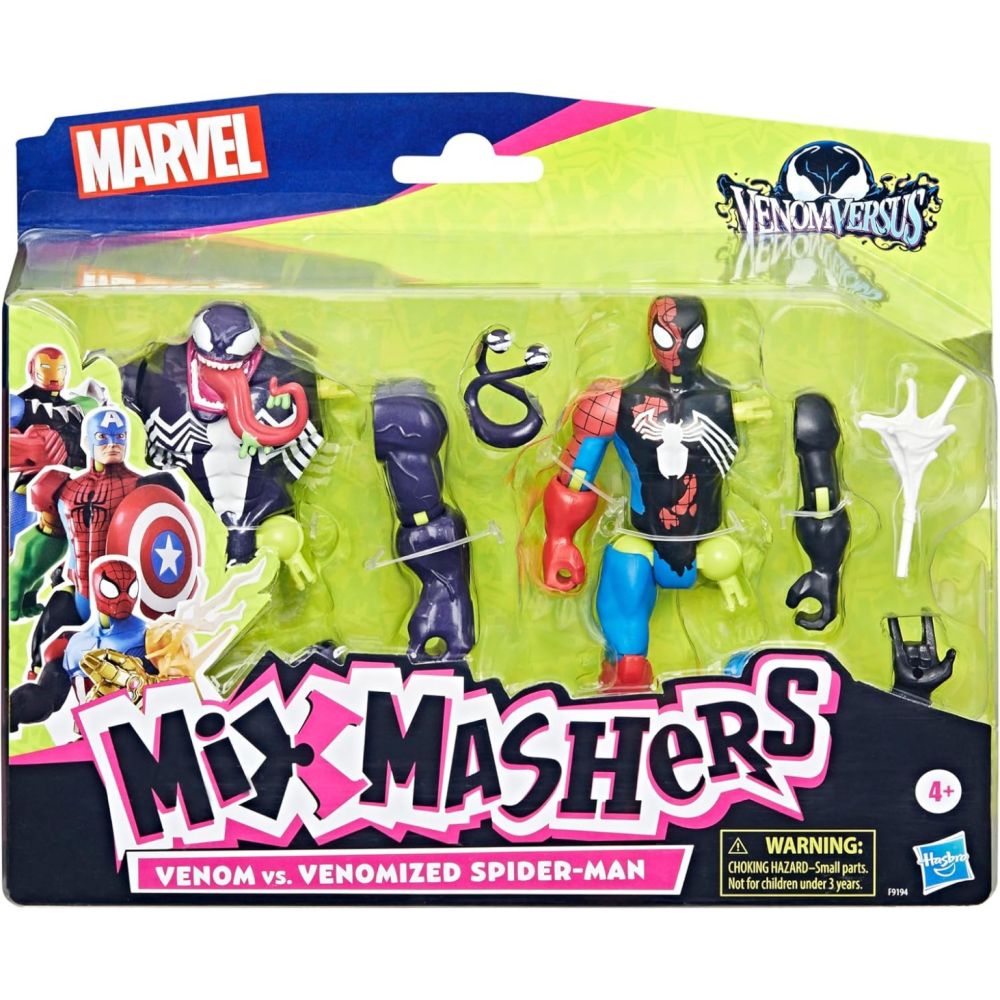 Комплект 2 фигурки, Marvel, Mixmashers, Venom Vs Venomized Spiderman, F9194