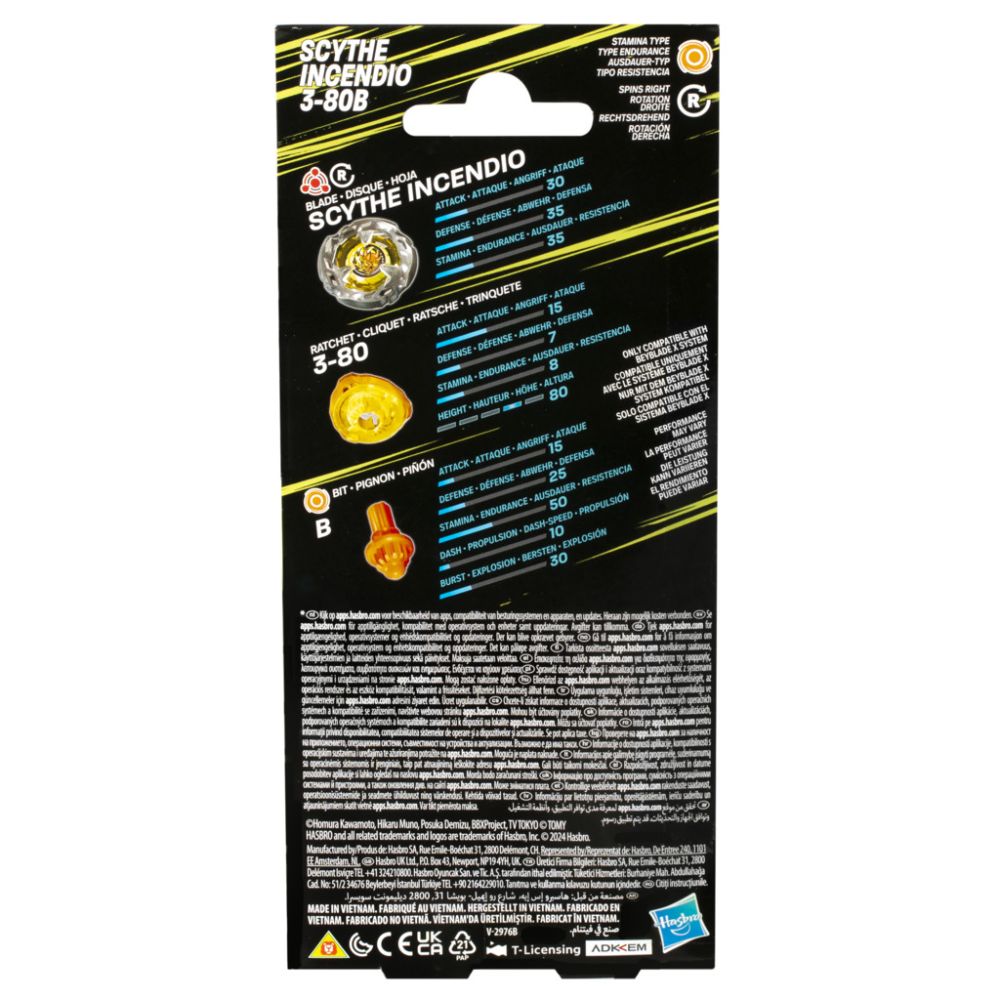 Играчка спинър, Beyblade X, Scythe Incendio 3-80B, G0285