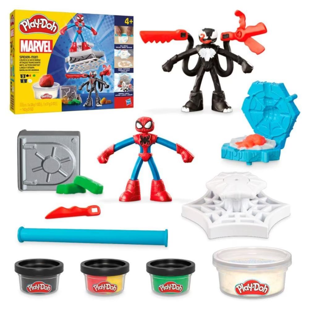 Комплект за игра с 2 фигурки, Play-Doh, Marvel, Spider-Man и Venom, F9827