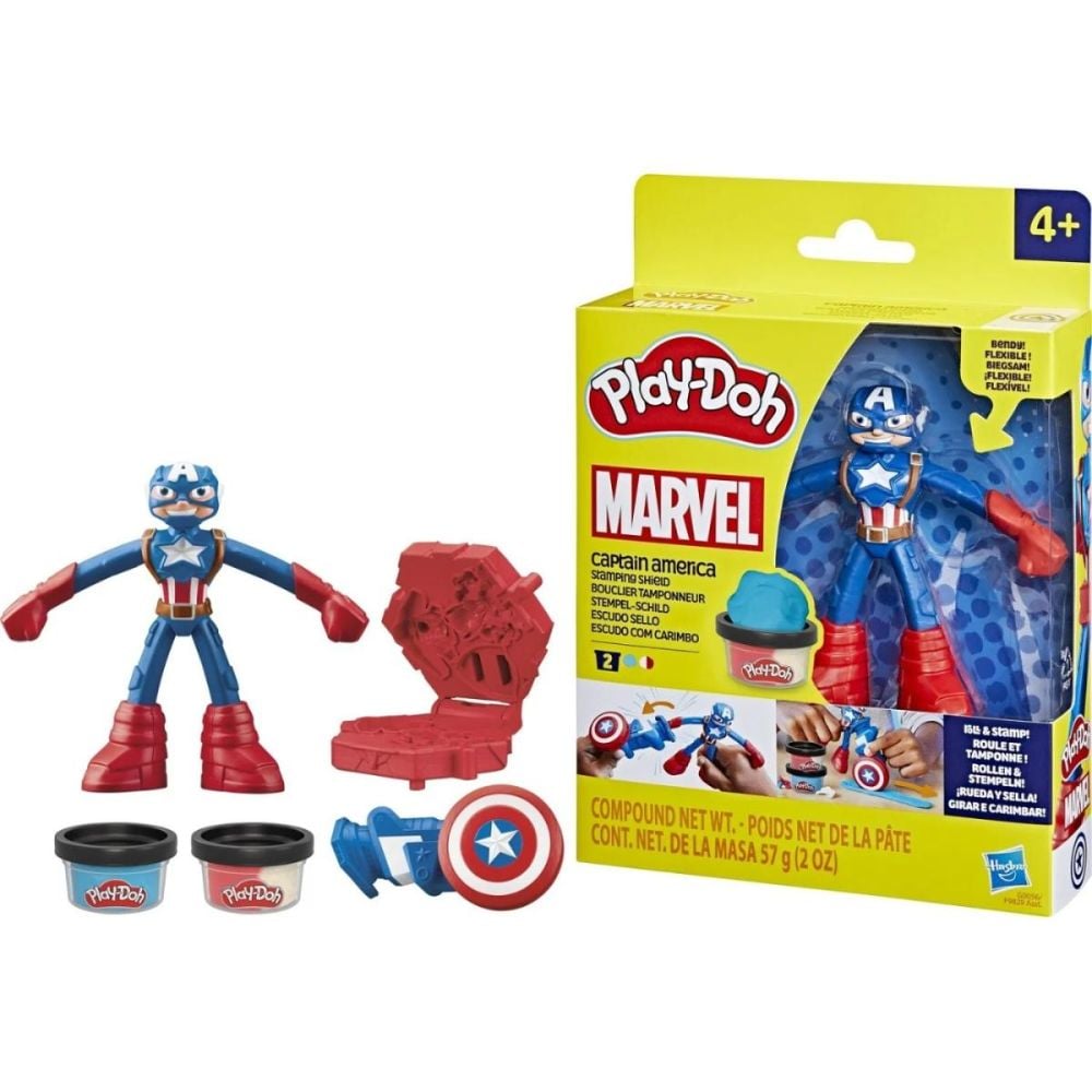 Комплект за игра с фигурка, Play-Doh, Marvel, Captain America, G0056