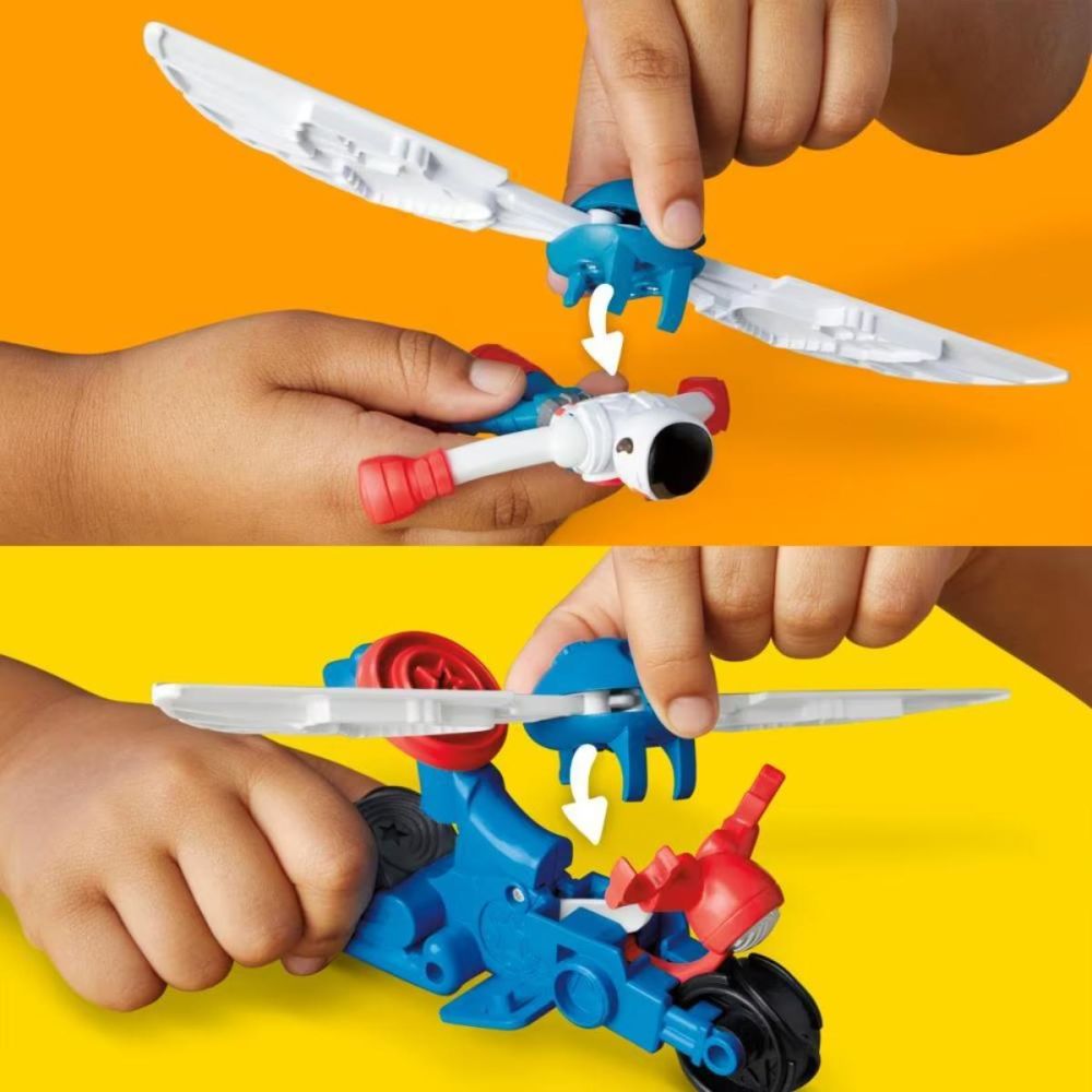 Комплект за игра с фигурка, Play-Doh, Marvel, Captain America и Moto Slicer, G0555