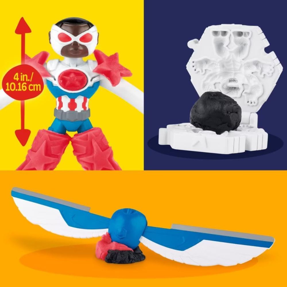 Комплект за игра с фигурка, Play-Doh, Marvel, Captain America и Moto Slicer, G0555
