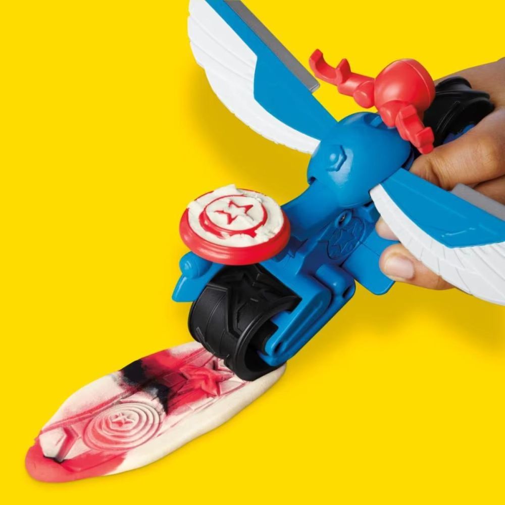 Комплект за игра с фигурка, Play-Doh, Marvel, Captain America и Moto Slicer, G0555