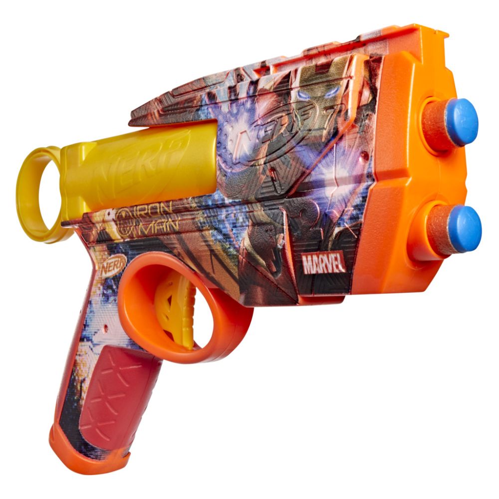 Бластер с 4 дунапренени стрелички, Nerf, Marvel, Iron Man, G1923