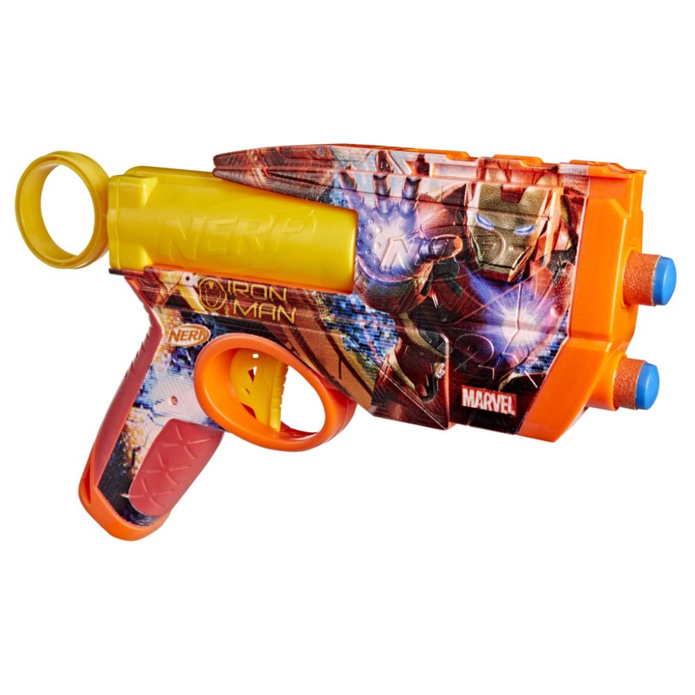 Бластер с 4 дунапренени стрелички, Nerf, Marvel, Iron Man, G1923