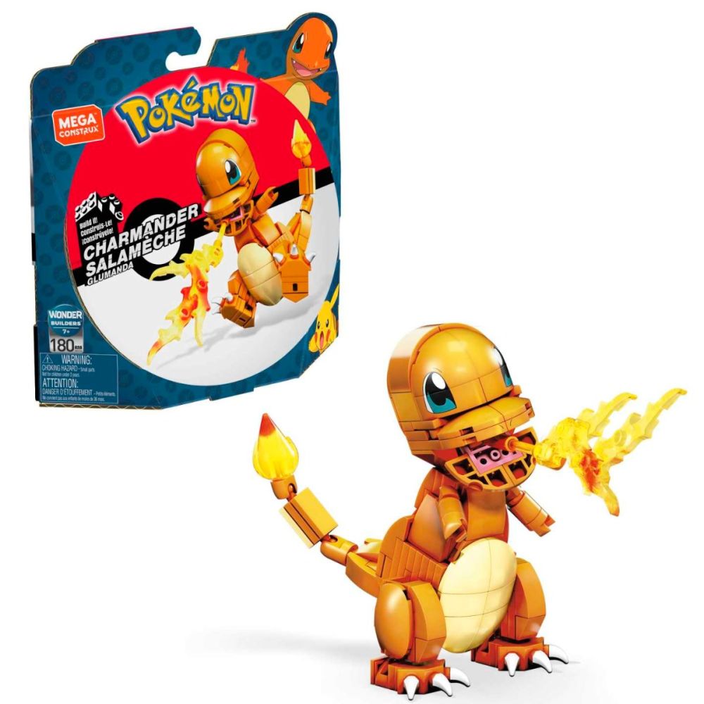 Строителен комплект, Mega Bloks, Pokemon Charmander, 180 части, GKY96