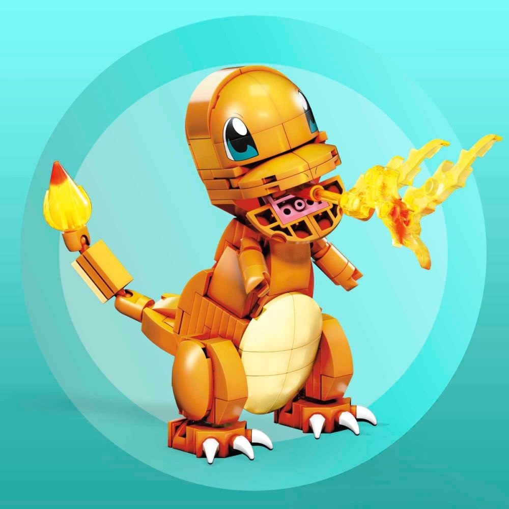 Строителен комплект, Mega Bloks, Pokemon Charmander, 180 части, GKY96