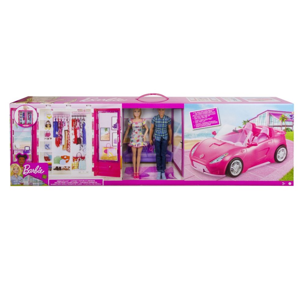 Комплект за игра с 2 кукли Barbie и Ken, Dress Up and Go Closet, GVK05
