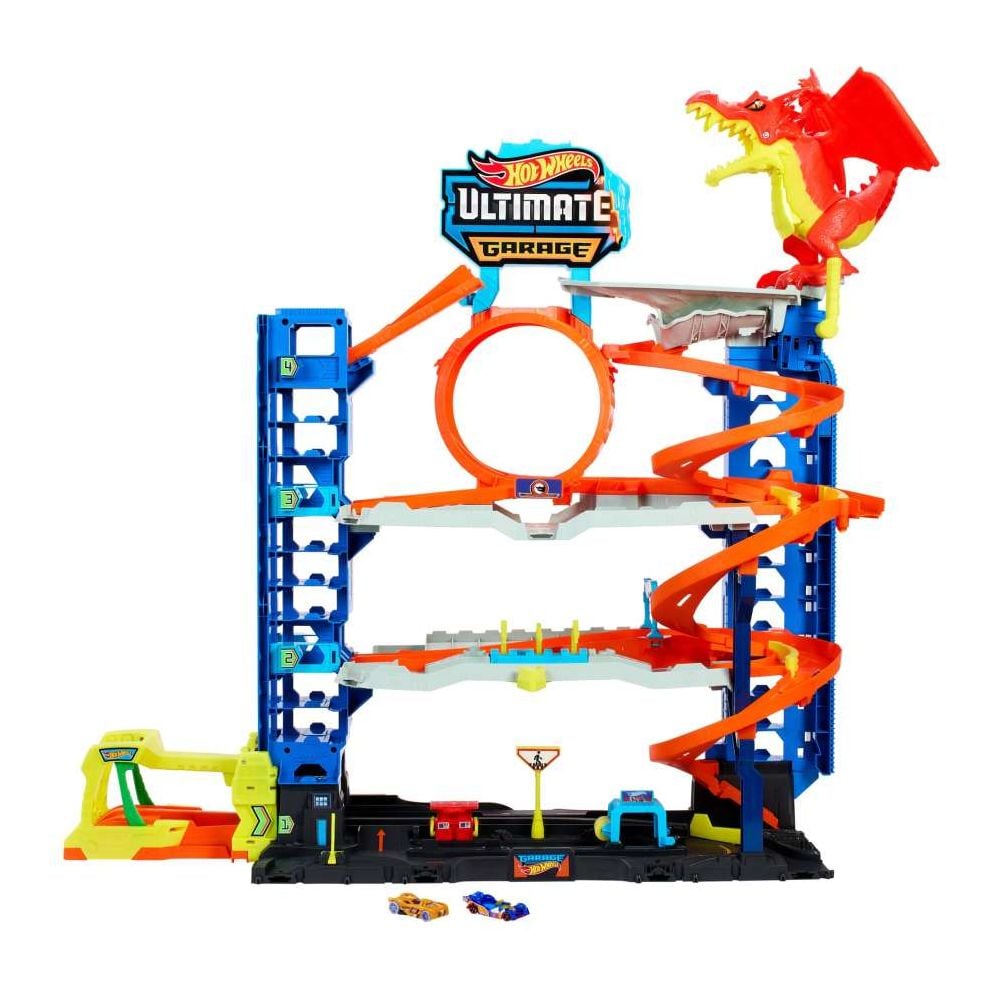 Комплект за игра с 2 колички, Hot Wheels, Мега Гараж, HKX48