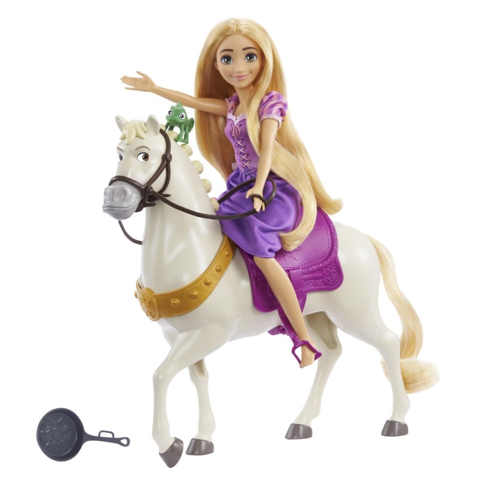 Комплект кукла Рапунцел и кон Максимус, Disney Princess, HLW23