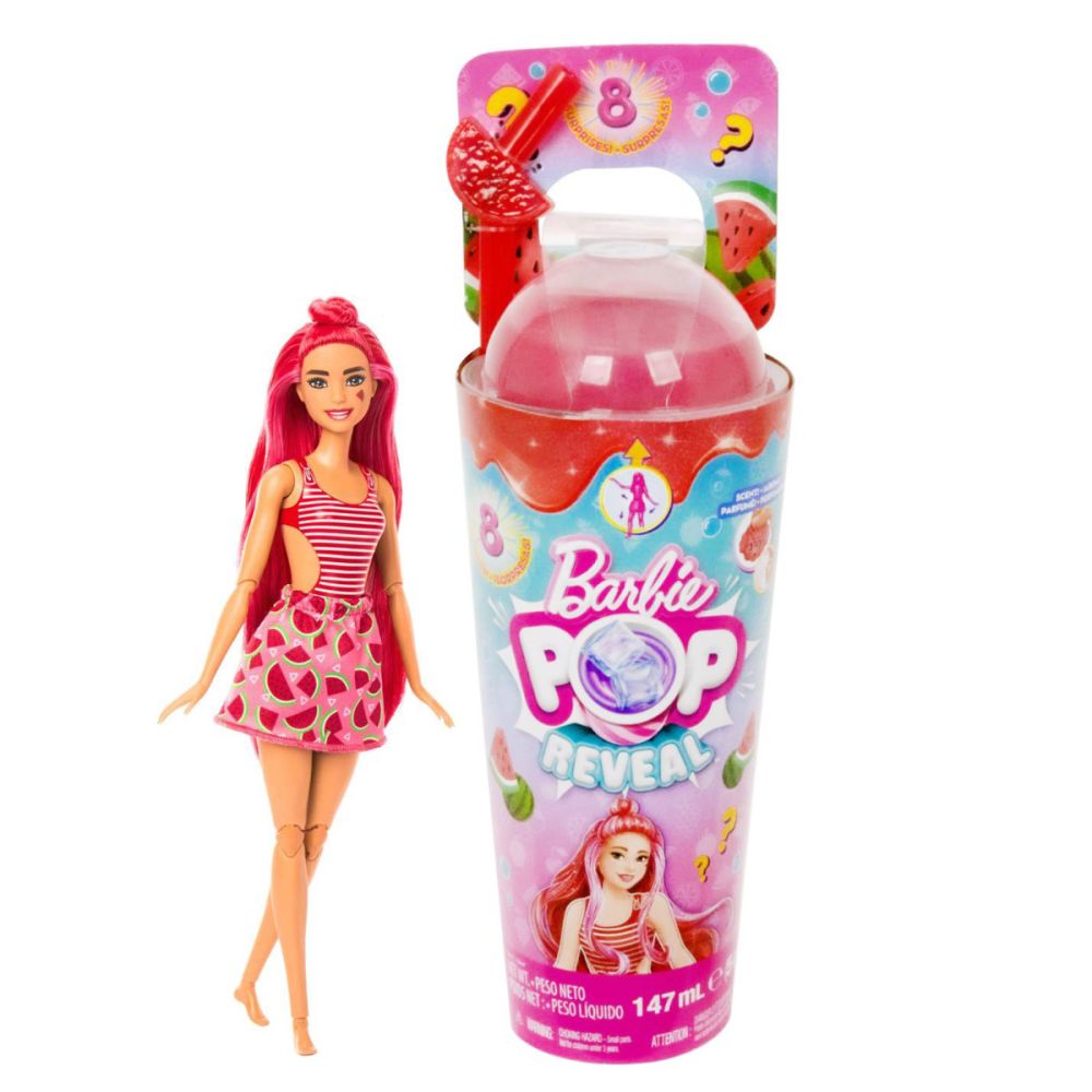 Кукла с аксесоари Barbie, Color Pop Reveal Fruit, Диня, 8 изненади, HNW43