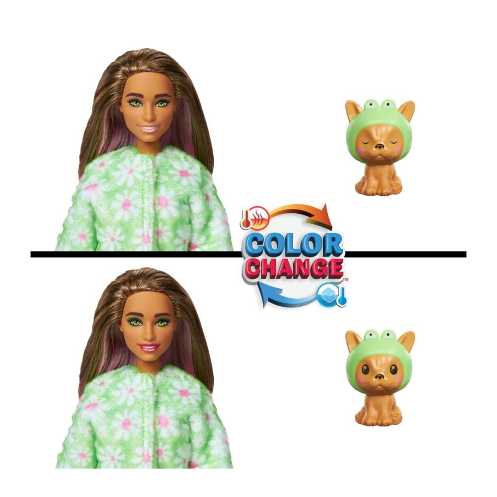 Кукла Barbie, Кутия Reveal, Кученце Жабка, 10 изненади, HRK24
