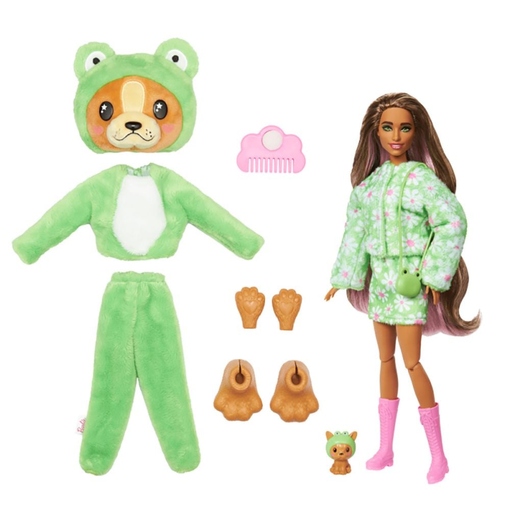 Кукла Barbie, Кутия Reveal, Кученце Жабка, 10 изненади, HRK24