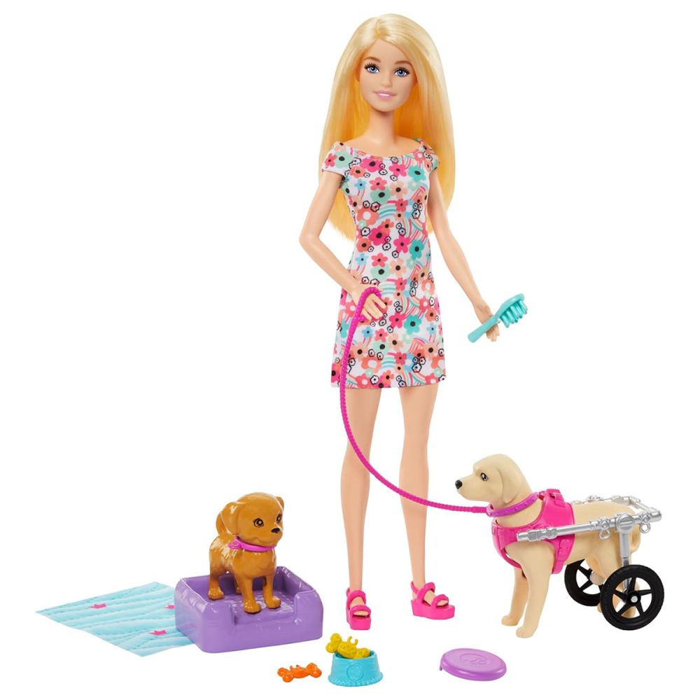 Кукла с 2 кученца и аксесоари, Barbie, HTK37
