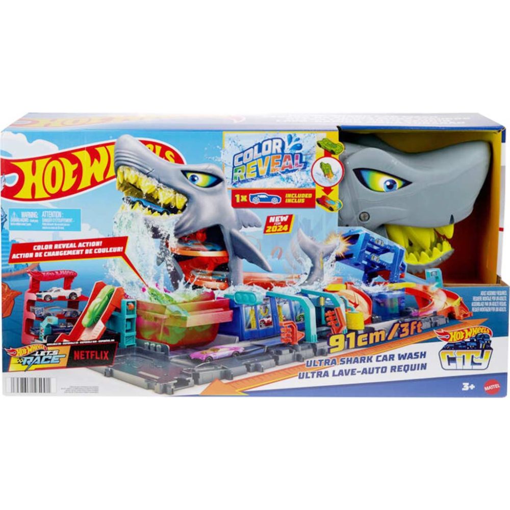 Автомивка с количка, Hot Wheels City Color Reveal, Ultra Shark, HTN82