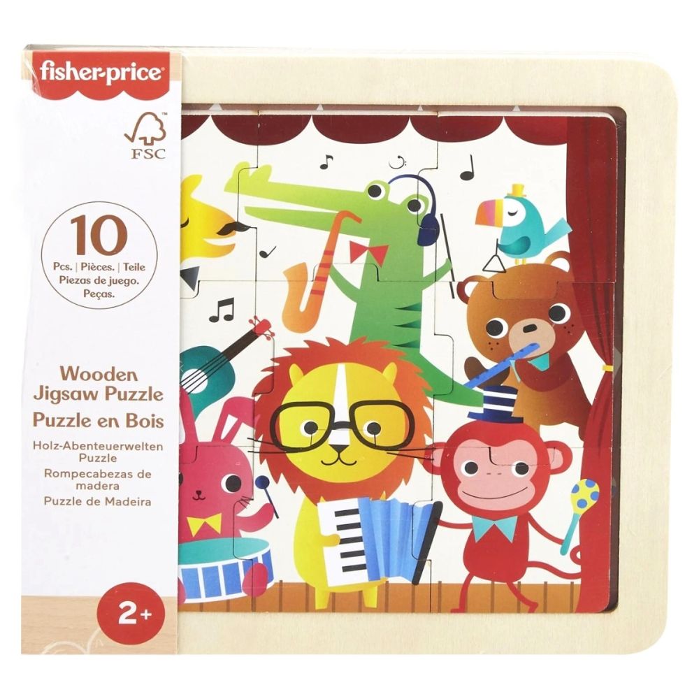 Мини дървен пъзел, Fisher Price, Джунгла, HXV18