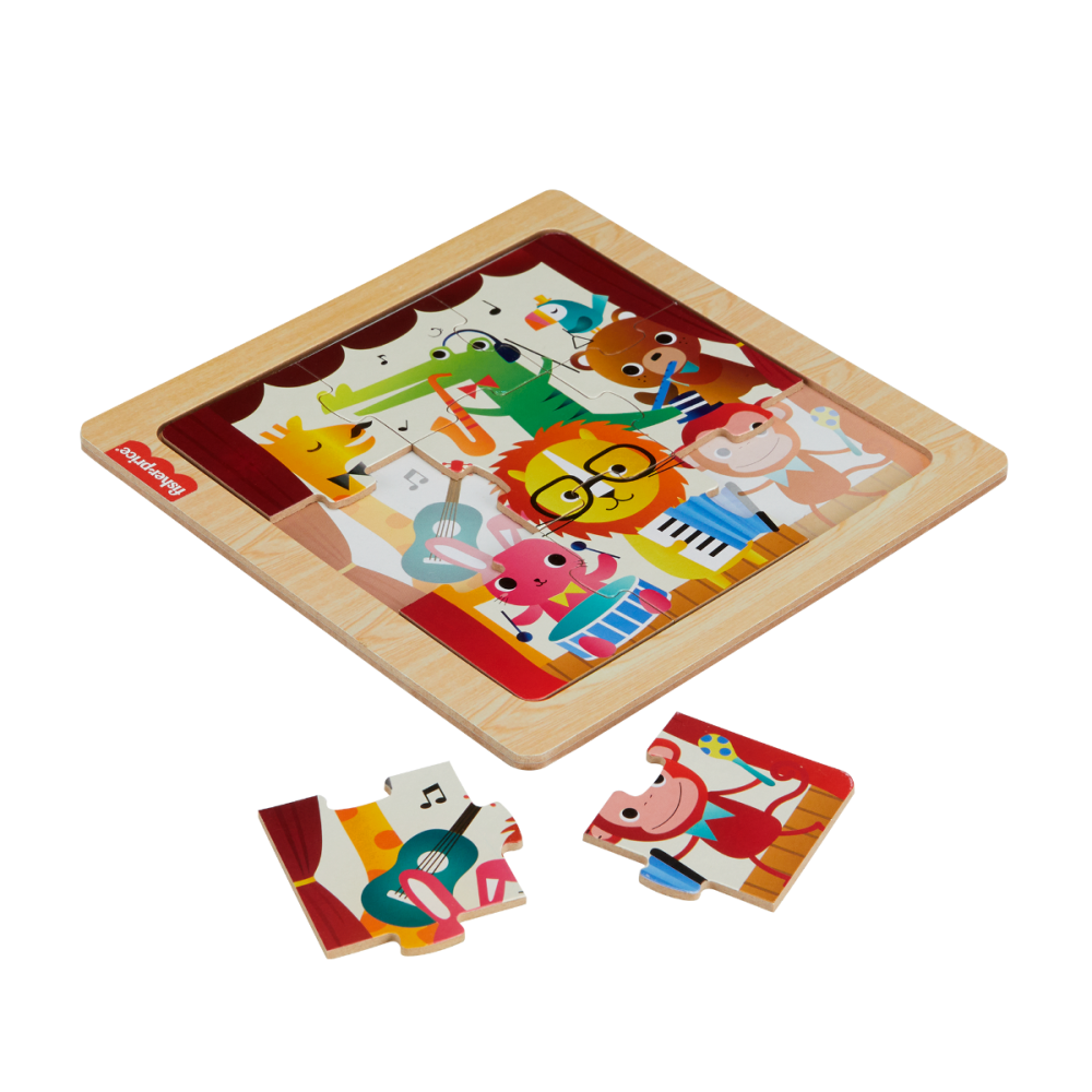 Мини дървен пъзел, Fisher Price, Джунгла, HXV18