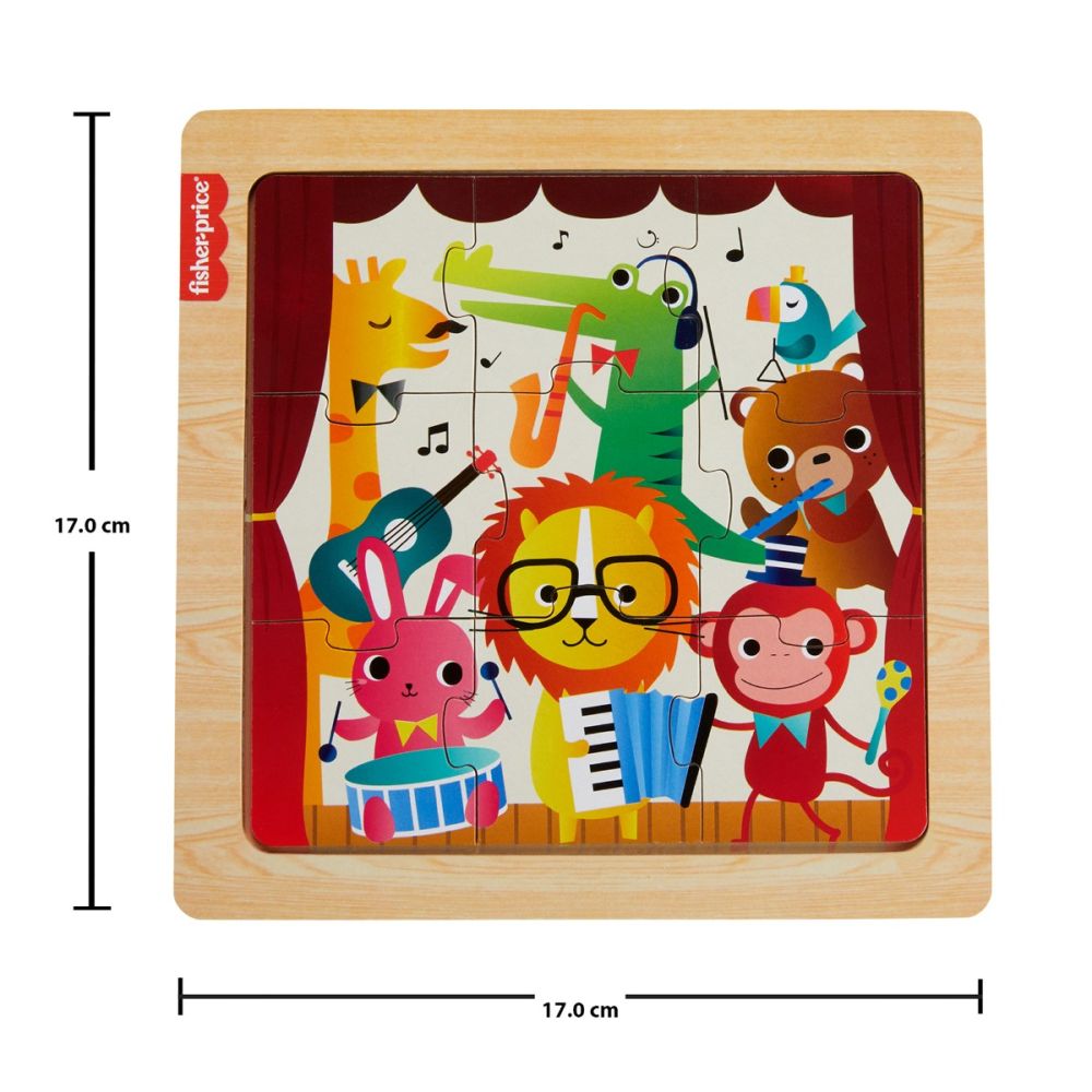 Мини дървен пъзел, Fisher Price, Джунгла, HXV18