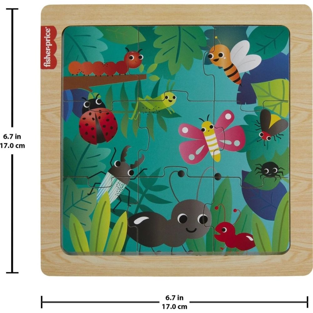 Мини дървен пъзел, Fisher Price, Насекоми, HXV19