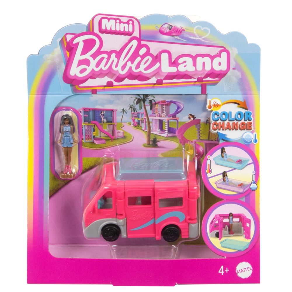 Комплект за игра с превозно средство и кукла Barbie, Mini BarbieLand, HYF38