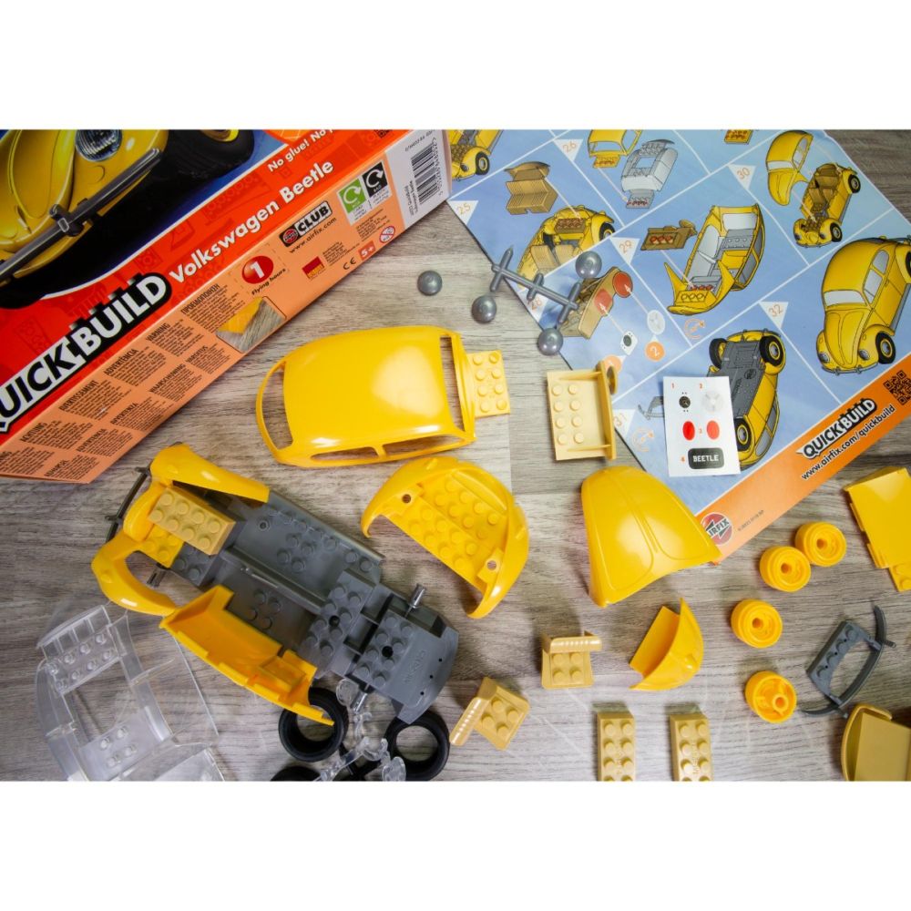 Строителен комплект, Airfix Quickbuild, Vw Beetle, Yellow, 36 части