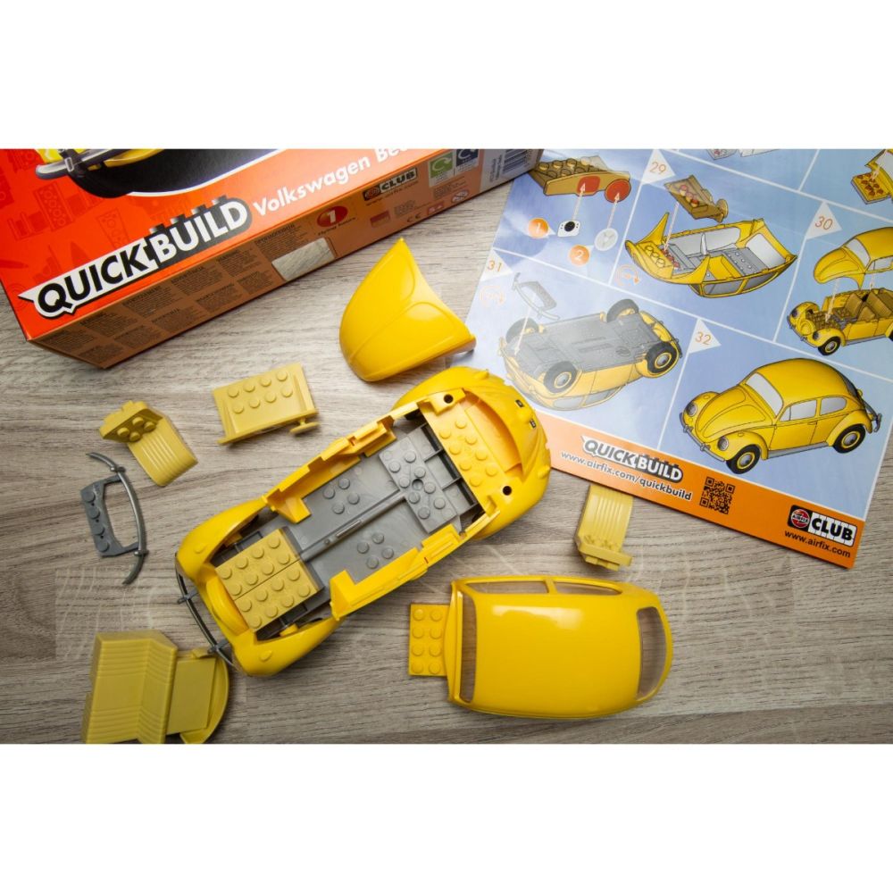 Строителен комплект, Airfix Quickbuild, Vw Beetle, Yellow, 36 части
