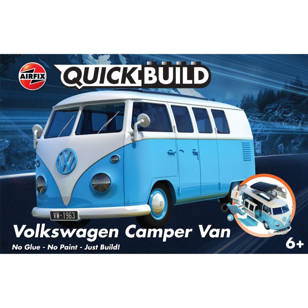 Строителен комплект, Airfix Quickbuild, Vw Camper Van Blue, 52 части