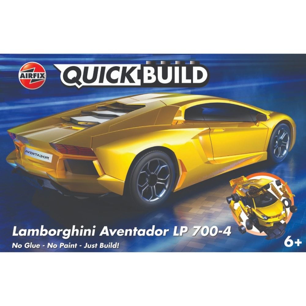 Строителен комплект, Airfix Quickbuild, Lamborghini Aventador, Yellow, 33 части