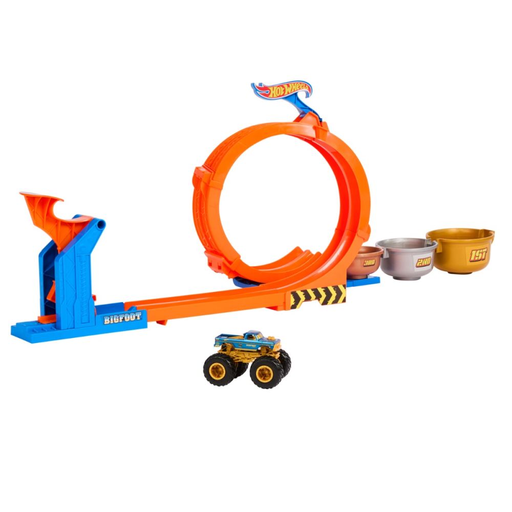 Комплект за игра, Hot Wheels, Monster Truck, Loop-And-Flip Trophy Challenge, JBX64