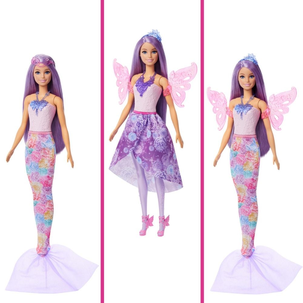 Кукла с аксесоари за фея и русалка, Barbie Fantasy, JCP74