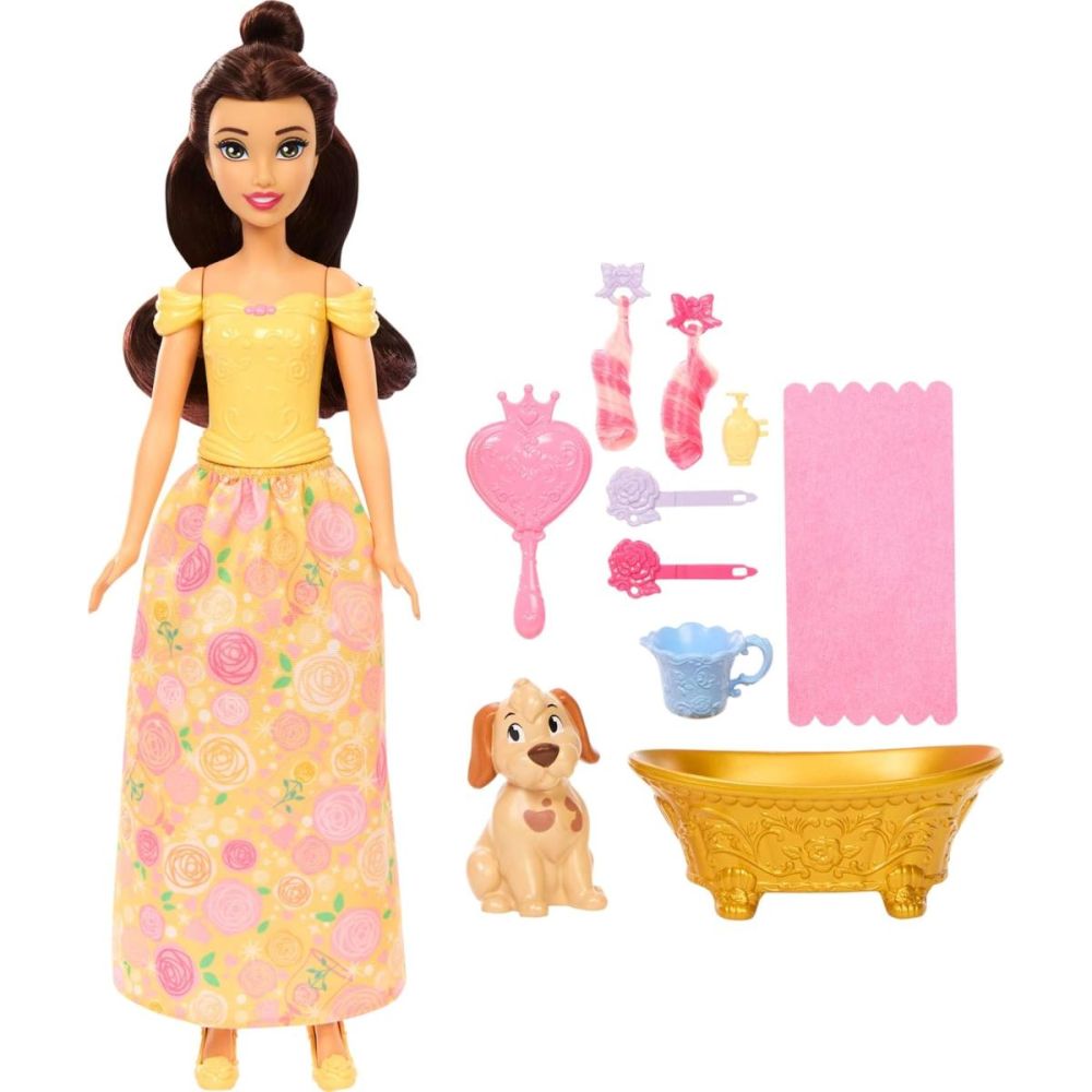 Кукла Disney Princess, Colour Changing, Bella Bathe & Brush Dog, JFC42