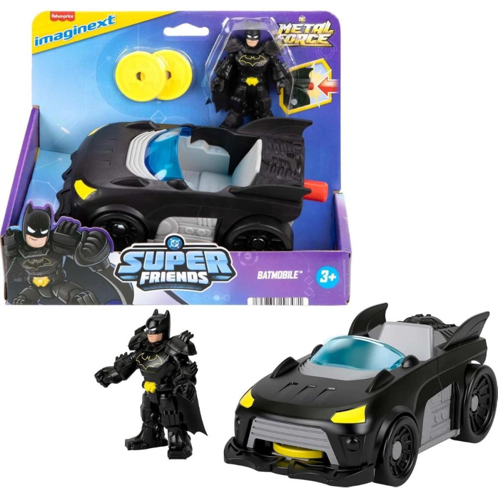 Комплект кола Batmobil и фигурка на Batman, Imaginext, DC Metal Force, Super Friends, JFJ68