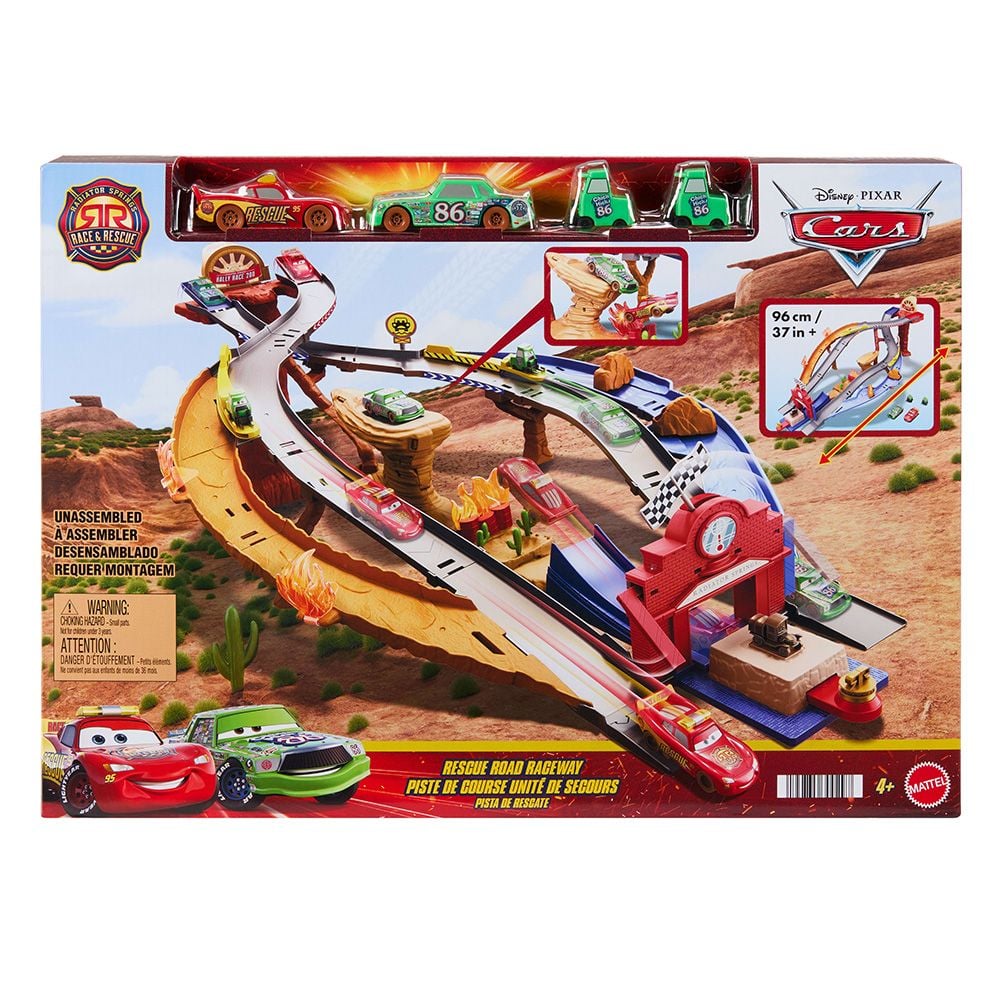Комплект за игра с колички и писти, Disney Pixar Cars, Radiator Springs Race&Rescue Road Raceway, JFL57