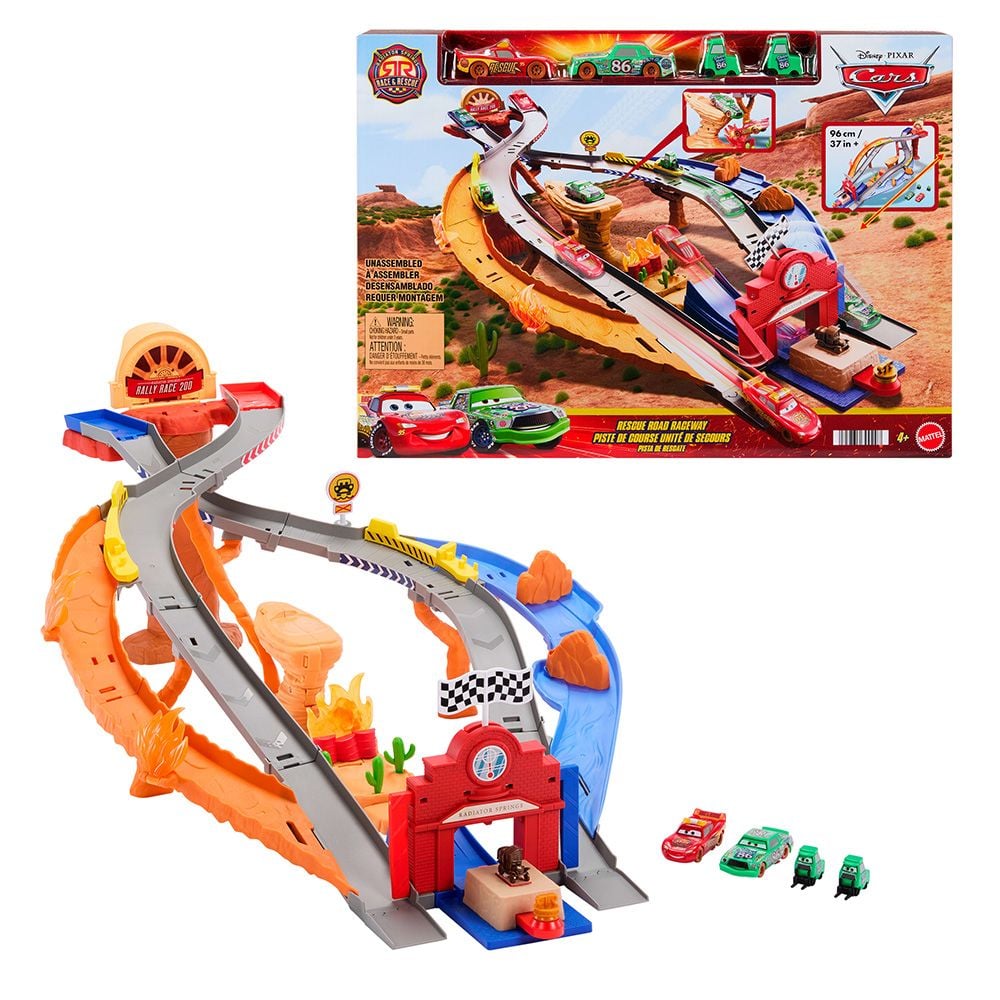 Комплект за игра с колички и писти, Disney Pixar Cars, Radiator Springs Race&Rescue Road Raceway, JFL57